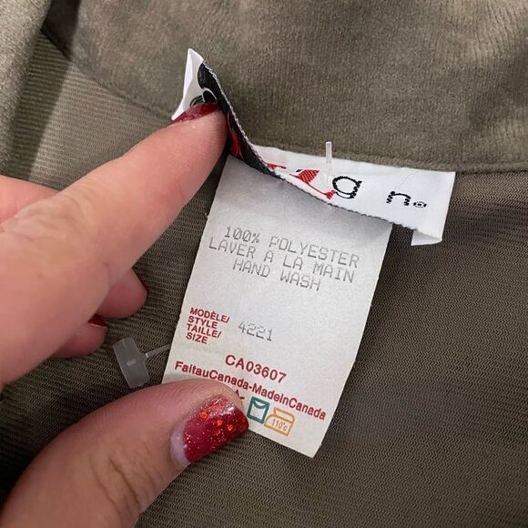 Hl Design Vintage Olive Green Full Button Down Dress Sz M - Picture 11 of 11